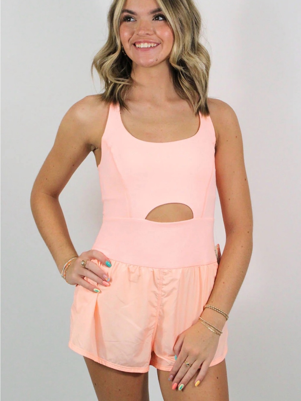 FP Movement by Free People Pastel Peach Righteous Runsie